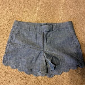 J Crew Scalloped Shorts, blue, size 6